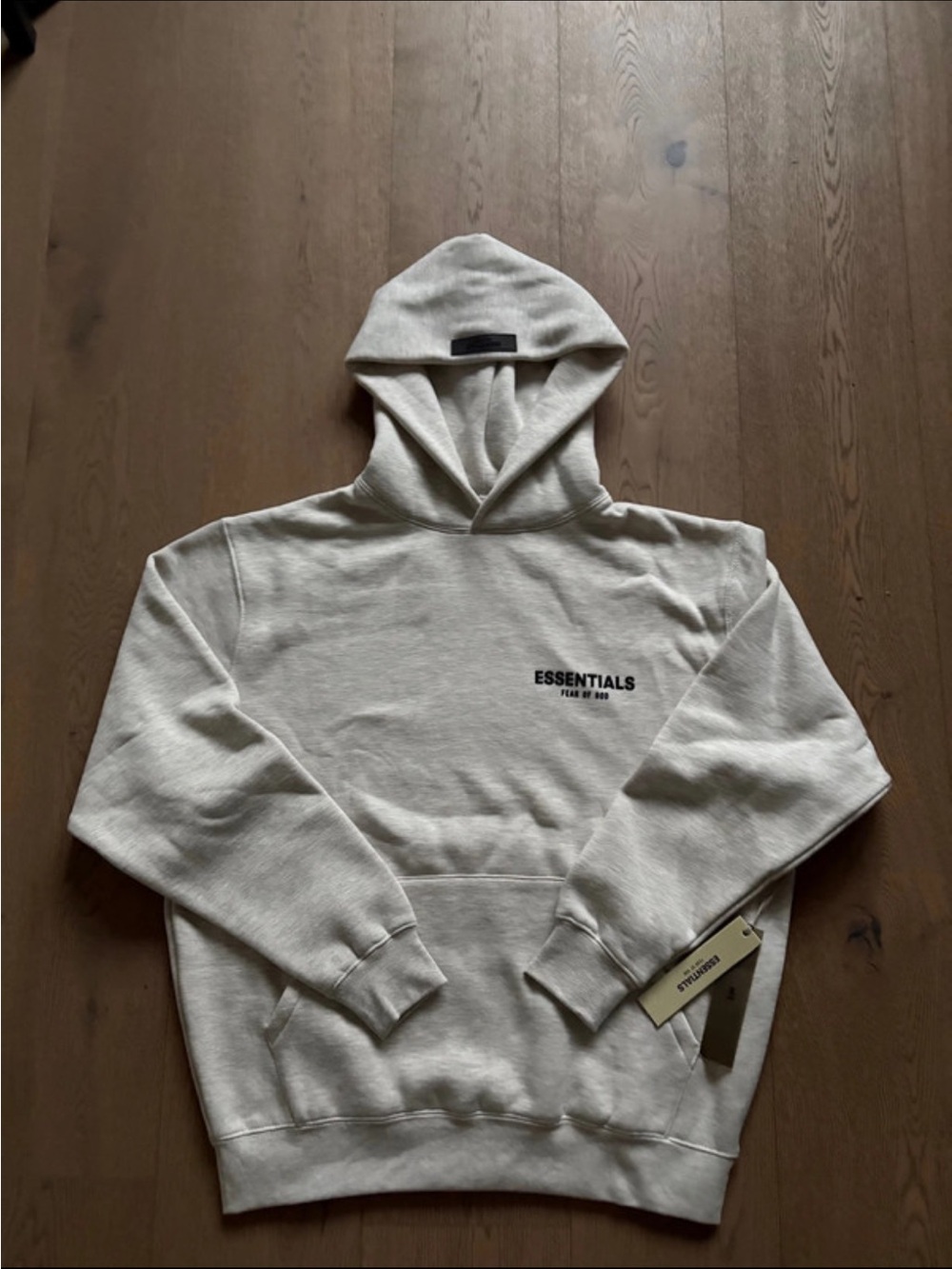 ESSENTIALS Cream Logo Pullover Hoodie